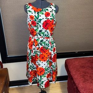 White with Red flower dress Eva Mendes New York & Co